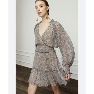 Magali Pascal Dress Lucille Mini Long Soeeve Floral